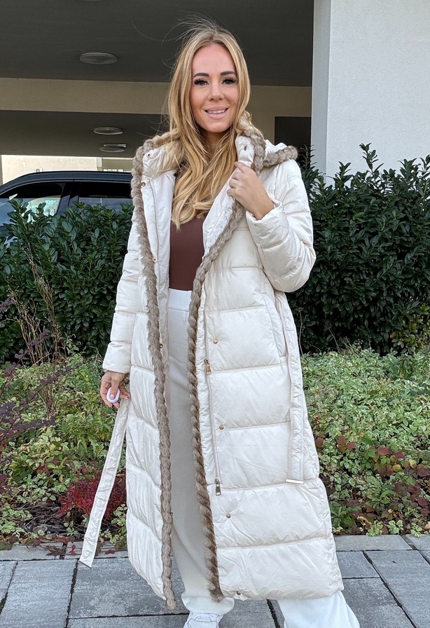 Isabell Maxi kabát ecrü – Innova Fashion
